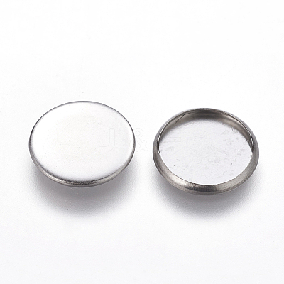 Tarnish Resistant Flat Round 304 Stainless Steel Plain Edge Bezel Cups Y-STAS-S028-29-1