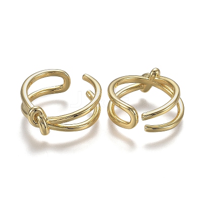 Adjustable Brass Cuff Rings X-RJEW-Z001-02G-1
