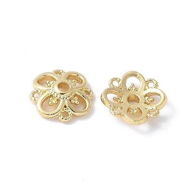 Flower Brass Bead Caps KK-F892-34G-09-1