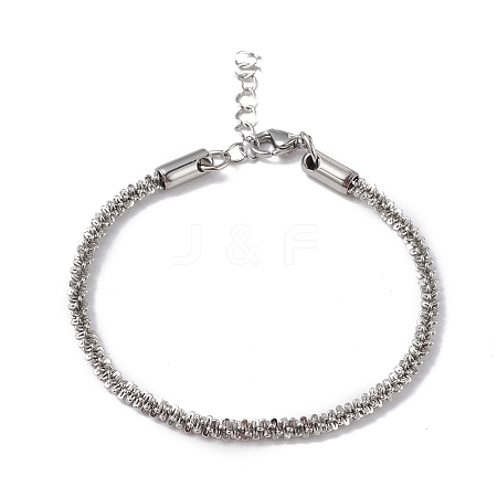 304 Stainless Steel Bone Rope Chain Bracelet for Women BJEW-I311-01C-P-1
