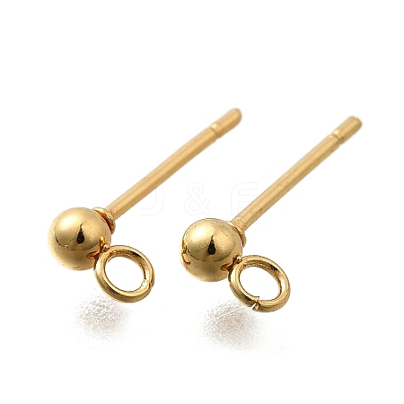 201 Stainless Steel Stud Earring Findings STAS-R156-01G-01-1