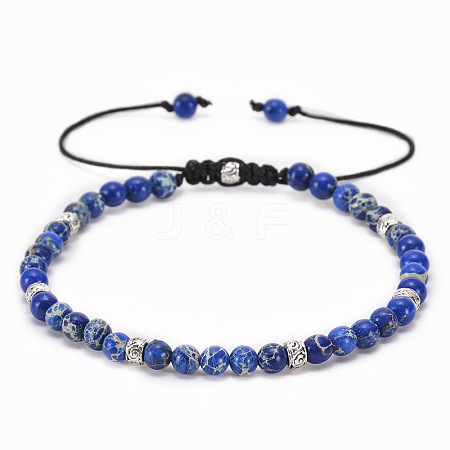 Adjustable Natural Lapis Lazuli Beaded Bracelets for Women BE7794-9-1