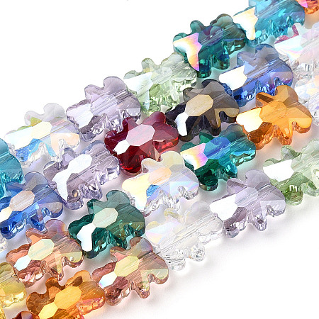 Electroplate Transparent Glass Beads Strands X-EGLA-CJC0002-02-1