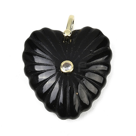 Natural Obsidian Carved Pendants G-C276-01G-01-1