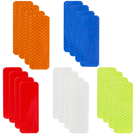 60Pcs 5 Colors PET Plastic Reflective Stickers DIY-SP0004-38-1