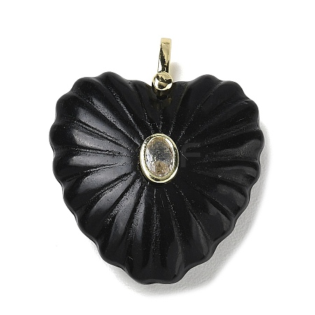 Natural Obsidian Carved Pendants G-C276-01G-14-1