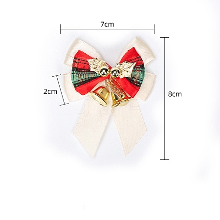 Polyester & Plastic Christmas Bowknot with Bells PW-WG04DED-05-1