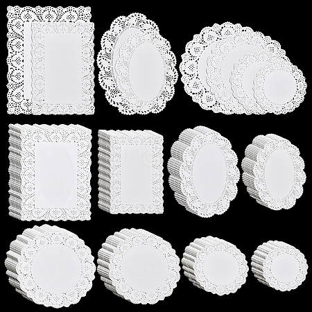 800Pcs 8 Styles Lace Paper Greaseproof Wrap Tissue AJEW-TW0001-14-1