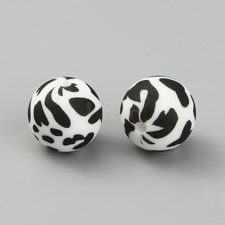 Leopar Print Pattern Silicone Beads LS-SIL-TAC0003-06C-1