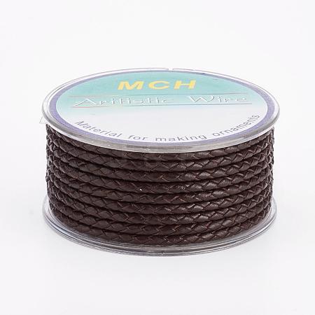 Eco-Friendly Braided Leather Cord OCOR-L035-3mm-E15-1