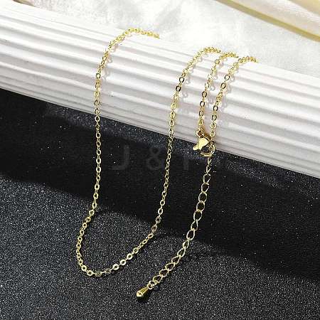 Rack Plating Brass Cable Chain Necklaces for Women NJEW-H049-03G-1