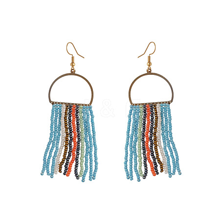 Glass Seed Bead Dangle Earrings FS-WGEE6BC-06-1