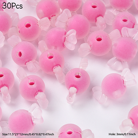 30Pcs Transparent Acrylic Beads TACR-YW0002-37B-1