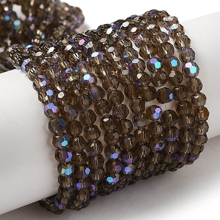Electroplate Transparent Glass Beads Strands LS-EGLA-A035-T4mm-L16-1