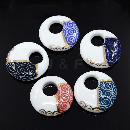 Chinoiserie Handmade Porcelain Pendants PORC-N0001-14-1