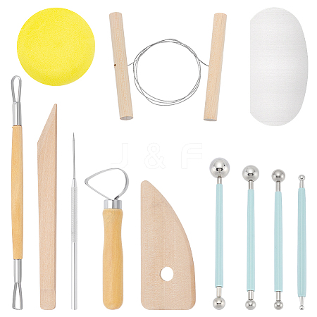 32Pcs 4 Styles Wood Double Heads Modeling Clay Sculpting Tools Set TOOL-BC0003-39-1