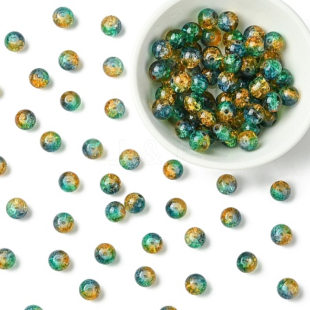100Pcs Crackle Glass Beads CCG-YW0001-19A-07-1