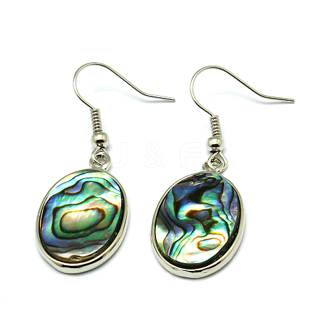 Abalone Shell/Paua ShellEarrings EJEW-N001-11-1