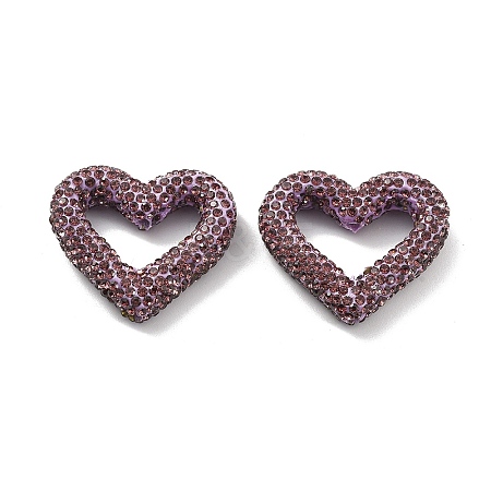 Heart Shape Polymer Clay Rhinestone Beads CLAY-NH0001-09A-05-1