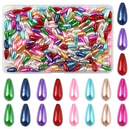 172Pcs 102G ABS Plastic Imitation Pearl Teardrop Beads MACR-FS0002-24-1