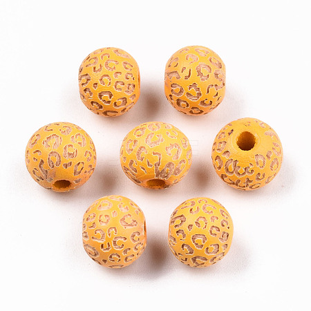 Painted Natural Wood Beads WOOD-T021-53A-10-1