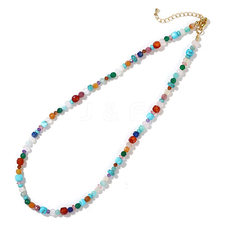 Summer Bohemian Synthetic Turquoise Beaded Necklace for Women HU1248-2-1