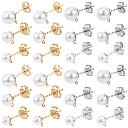304 Stainless Steel Stud Earring Findings EJEW-SP0001-17K-1