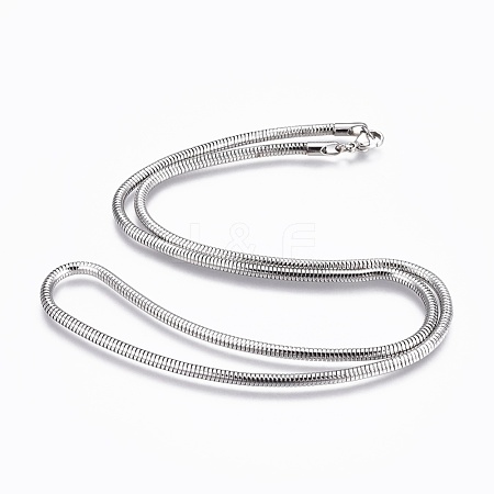 Non-Tarnish 304 Stainless Steel Snake Chain Necklaces NJEW-F248-01C-P-1