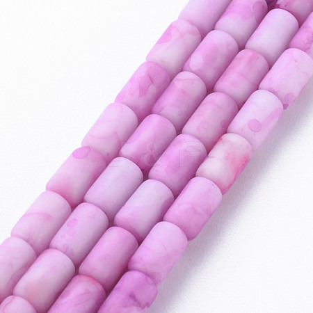 Opaque Baking Painted Crackle Glass Beads Strands FGLA-T004-01A-1