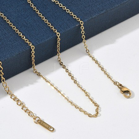 2MM 304 Stainless Steel Cable Chain Necklaces for Women SA-CBACA62-05G-1