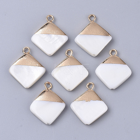 Electroplate Freshwater Shell Pendants X1-SHEL-S276-64-1