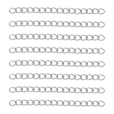 DICOSMETIC 150Pcs 304 Stainless Steel Curb Chains Extender STAS-DC0013-10-1