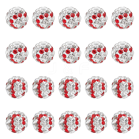 20Pcs Handmade Polymer Clay Rhinestone Beads CLAY-OC0001-12B-1