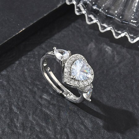 Brass & Cubic Zirconia Finger Rings CU-CBA7E55-15P-1