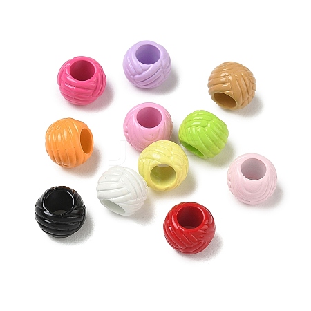 Baking Paint Opaque Acrylic European Beads AC-CBAC788-03-1