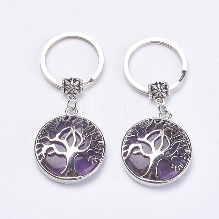 Natural Amethyst Keychain KEYC-G043-C01-1