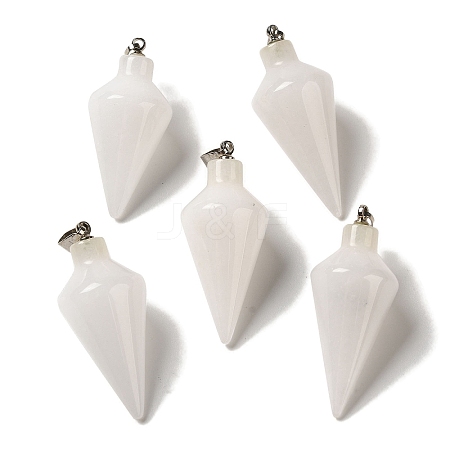 Natural White Jade Pendants G-Z055-02P-19-1