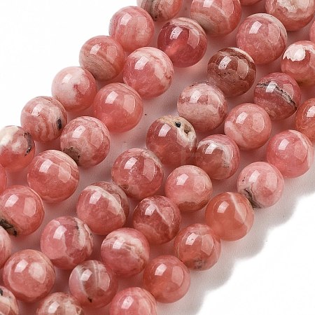 Natural Argentina Rhodochrosite Beads Strands G-D864-14-6mm-A-1