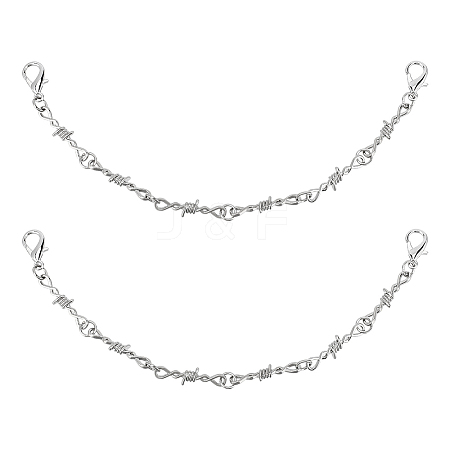 2Pcs Punk Alloy Barbed Wire Link Chain Bag Decorative Chains STAS-ME0003-43-1