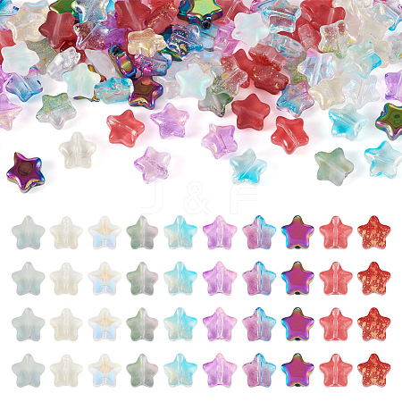  100Pcs 10 Styles Transparent Glass Beads GLAA-TA0001-65-1