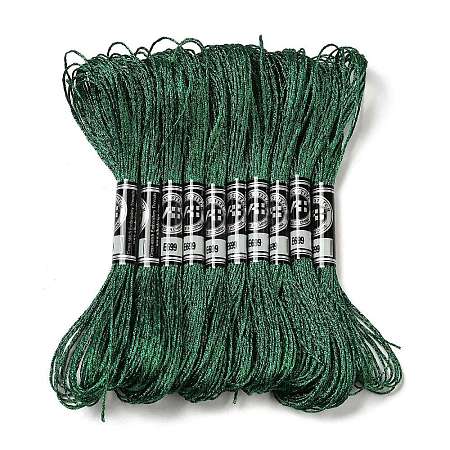 10 Skeins 12-Ply Metallic Polyester Embroidery Floss OCOR-Q057-A15-1