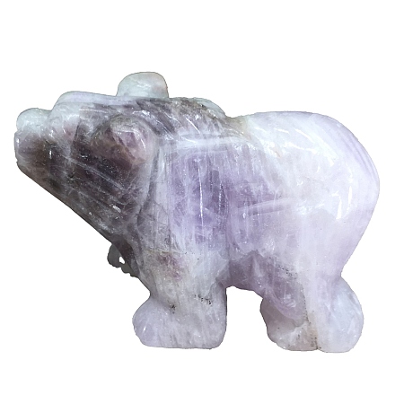 Natural Lepidolite Carved Bear Figurines PW-WG46D68-01-1