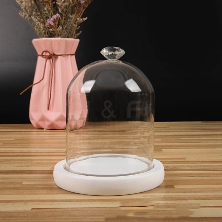 Diamond Shaped Top Clear Glass Dome Cover BOTT-PW0003-001A-A01-1