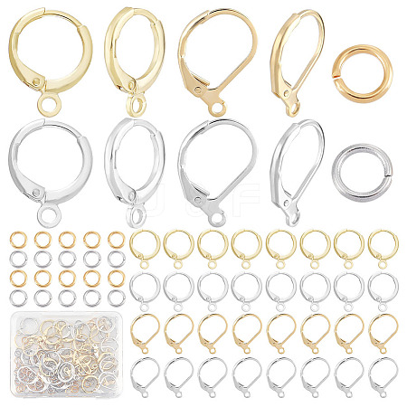 24 Pairs 4 Style Brass Leverback Earring Findings DIY-CN0002-60-1