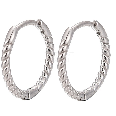Anti-Tarnish Unisex Rhodium Plated 925 Sterling Silver Hoop Earrings EJEW-AA00271-06P-1
