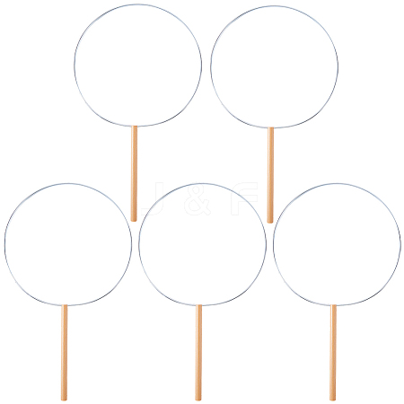 5Pcs Handmade Craft DIY Iron Fan Frames DIY-CN0003-62B-1