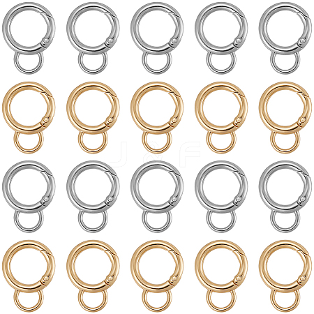 24Pcs 2 Colors Alloy Spring Gate Rings FIND-SC0016-60-1