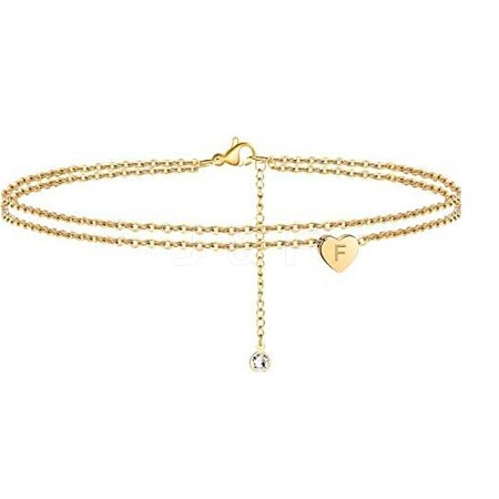 Heart Brass with Crystal Rhinestone Anklets FS-WGC43DA-23-1