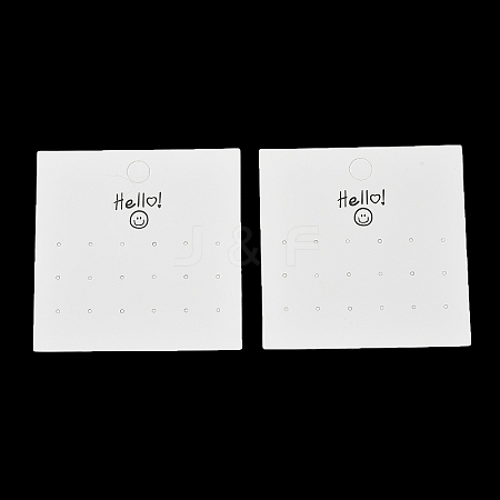 Smiling Face Paper Earrings Necklace Display Cards FIND-T072-01C-02-1