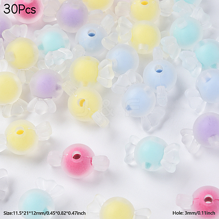 30Pcs Transparent Acrylic Beads FACR-YW0001-08-1